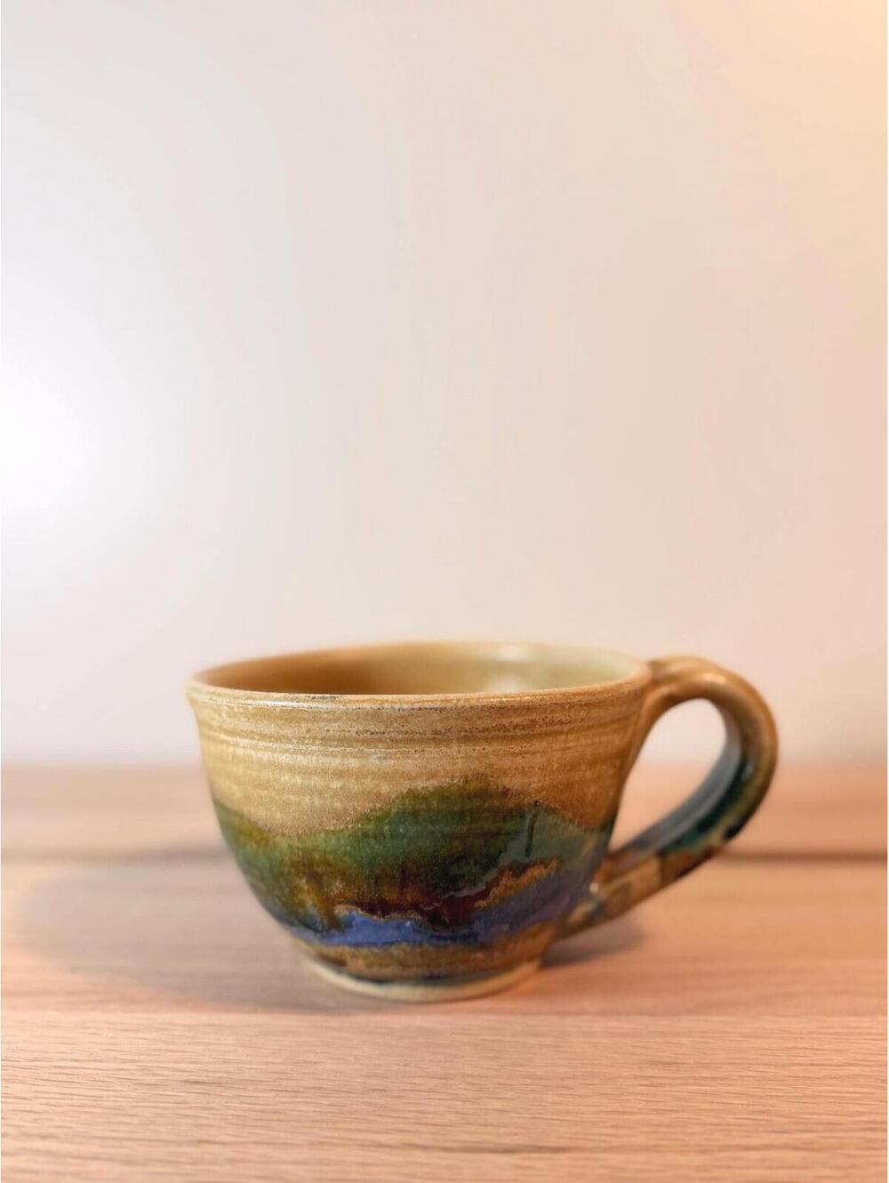 Handcrafted Earth-Toned Pottery Mug - One of a Kind